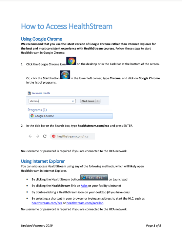 HCA Healthstream Login