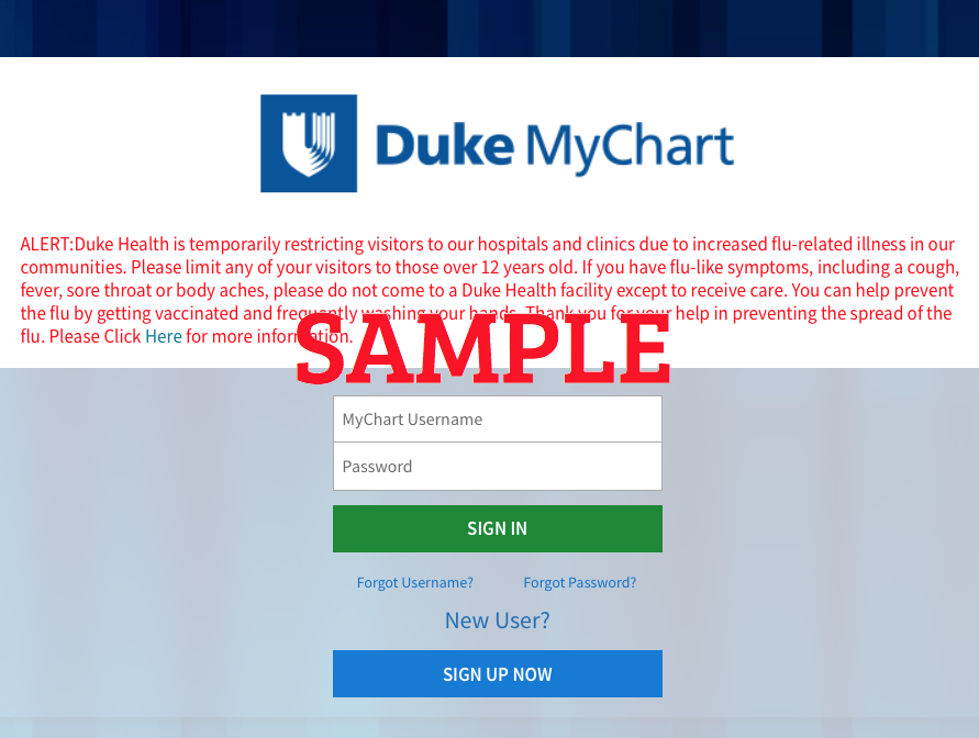 Duke Mychart Login / Register