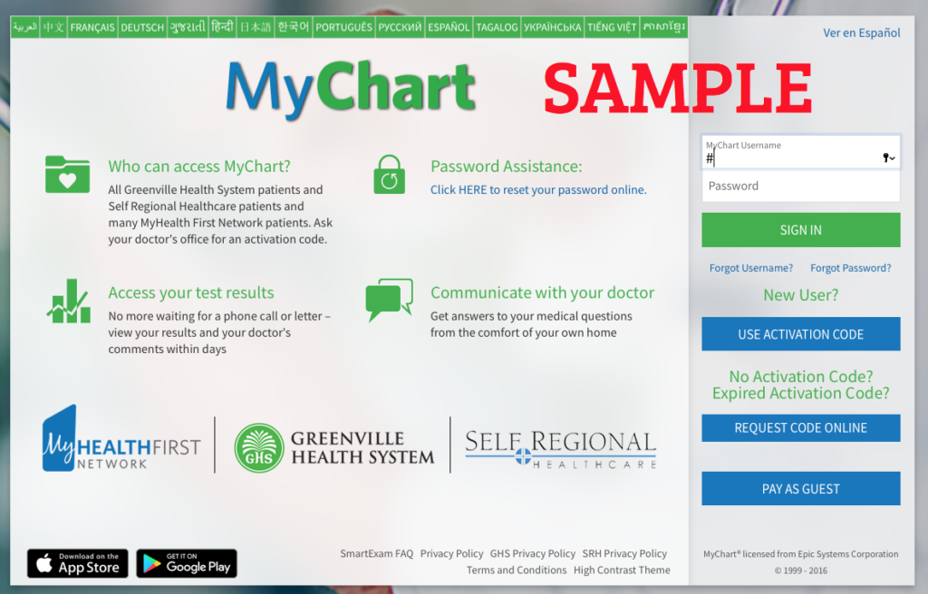 My Chart Greenville Health System