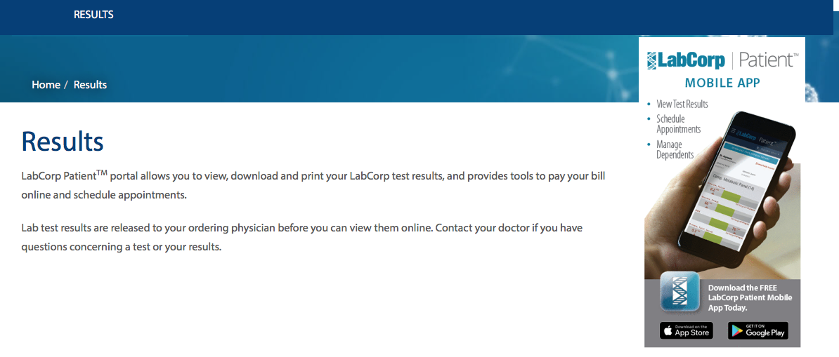 Www labcorp results labcorp online results eresults