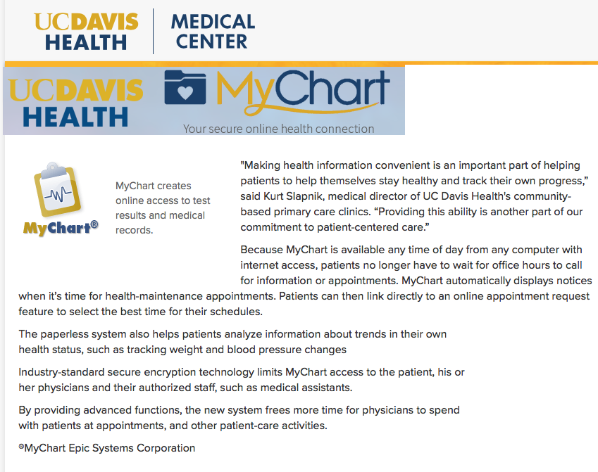 Uc Davis Medical Center My Chart