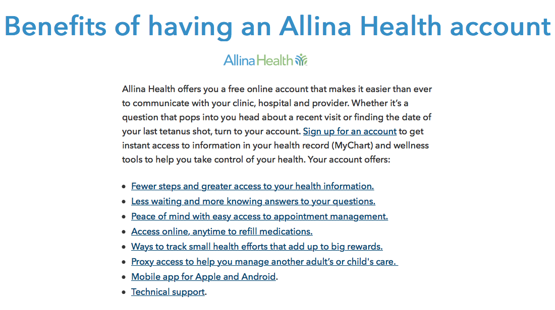 Allina Medical My Chart