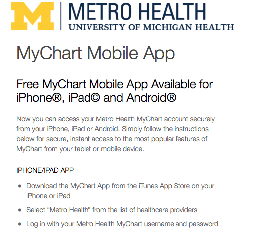 Metro My Chart Login