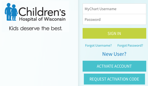 My Chart Children S Hospital Of Wi