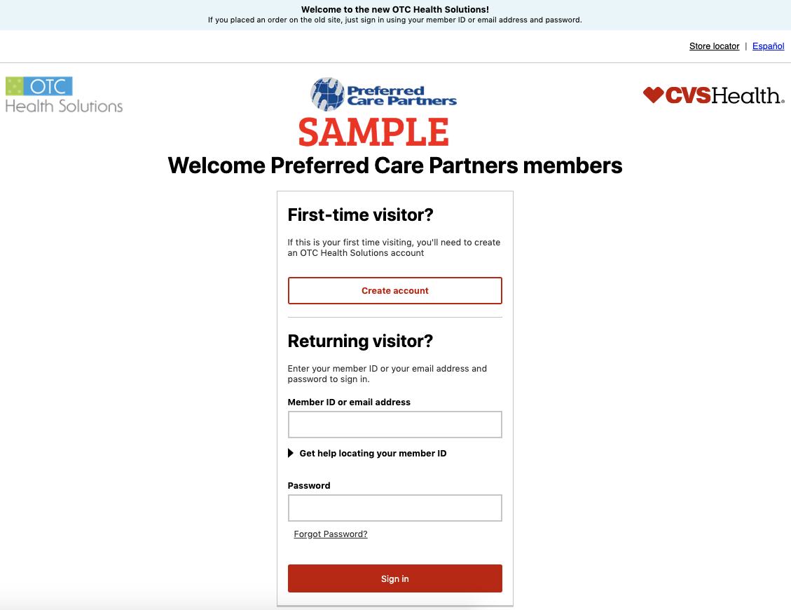 Preferred Care Partners OTC CVS